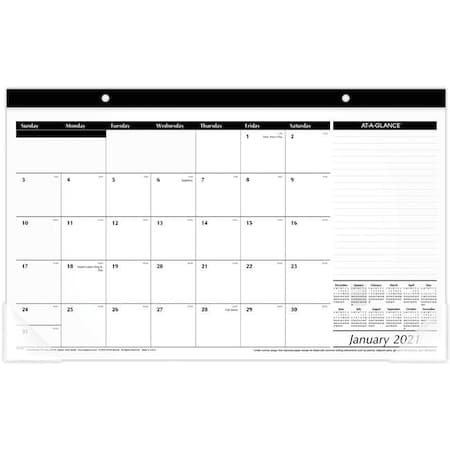 At-A-Glance At a Glance AAGSK1400 Compact Monthly Desk Pad; Black SK14-00